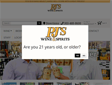 Tablet Screenshot of pjwinespirits.com